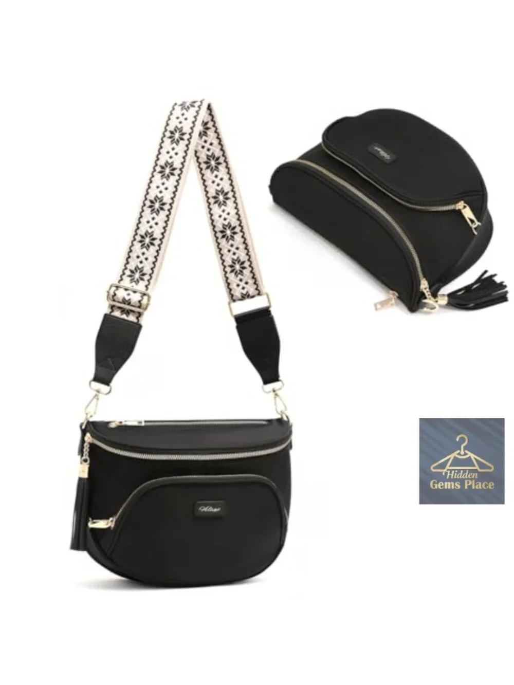 Anti Theft Crossbody Bag Waterproof Nylon Fanny Pack Spacious Travel Purse